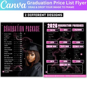 Abschluss Preisliste Flyer Vorlage, Haar Preisliste Canva bearbeitbare Designs, Schönheitssalon Preisvorlage, Canva Preisliste Flyer Digital