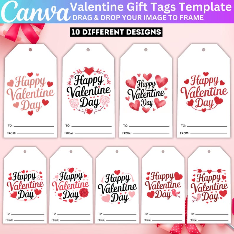 10editable Valentine’s Day Gift Tags, Valentine Tags for School ...