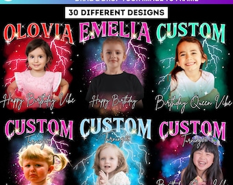 Szablon Canva z 30 urodzinami dla dzieci, edytowalny, niestandardowy projekt urodzinowy dla dzieci, koszulka urodzinowa na koncert, koszulka urodzinowa z nadrukiem rapowym do sublimacji