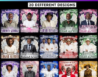 20 Memorial Canva Editable Template, Memorial Shirt Design Templates, Funeral Shirts Canva Designs,  Add Photo & Name Digital  Download