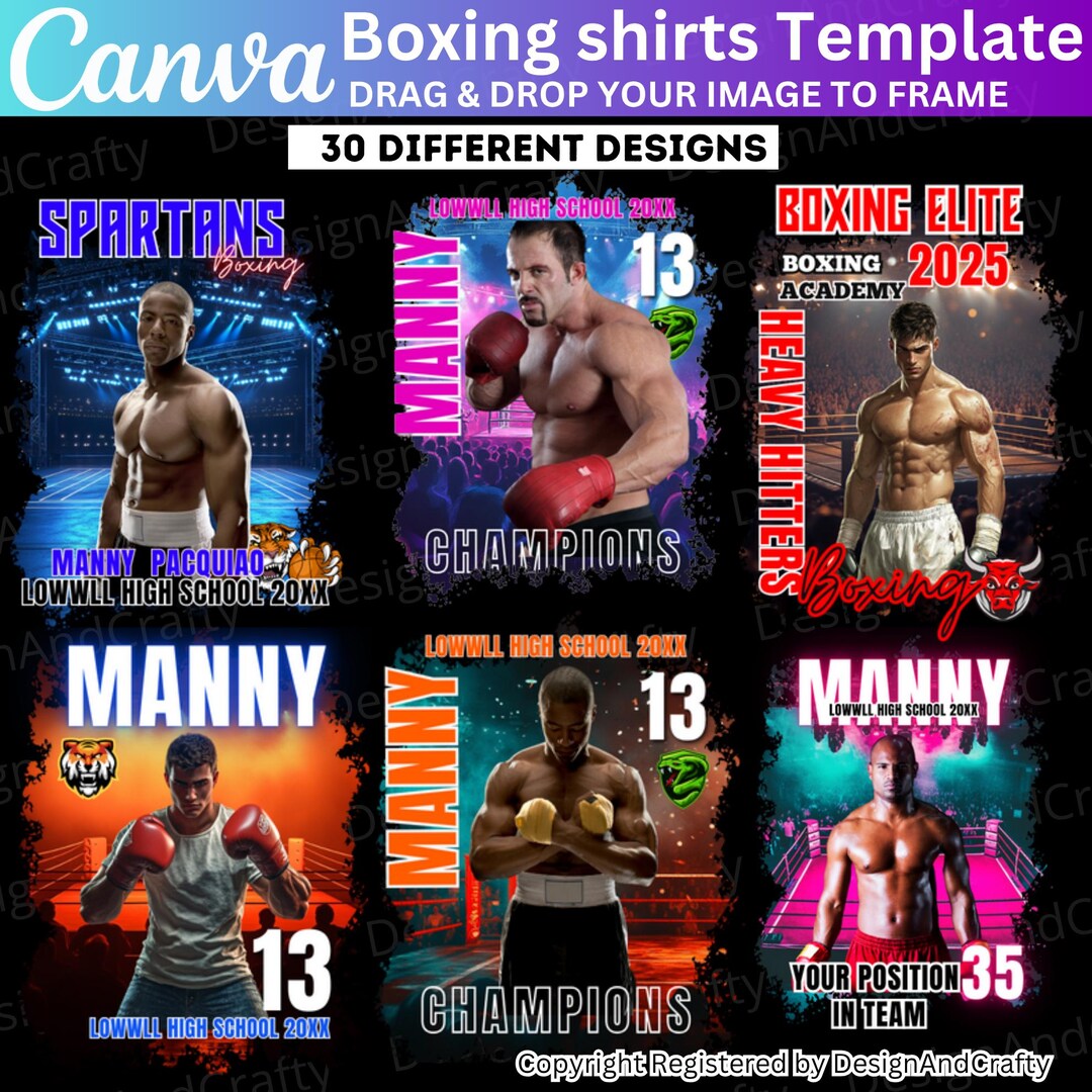 Boxing Editable Canva Template, Boxing Shirt Template, Custom Boxing ...