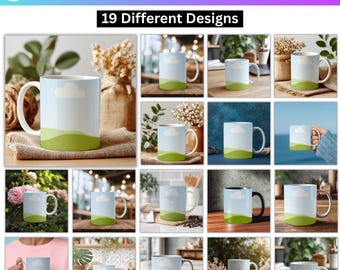 Mug Mockup Canva Template, Digital Coffee Mug Mockups, Ceramic Mug Mockup, Boho Mug Mockup Canva Drag and Drop, Customizable Mug Mockup
