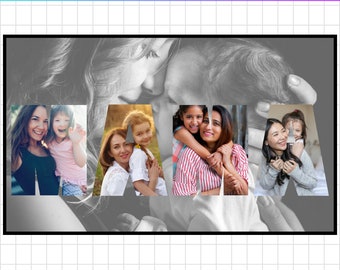 Mama Photo Collage, Mommy Canva Frame Template, Mother Day Gift, Mom Photo Frame, Drag and Drop, Best Mom in the World, Edit In Canva, Pdf
