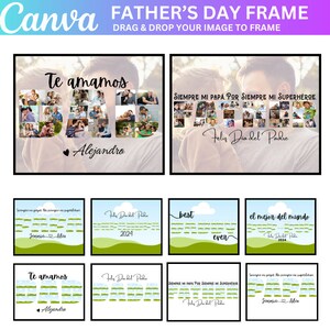 Plantilla Editable de Marco para Papá en Canva, Marco de Fotos para Papá, Impresión para Papá, Regalo del Día del Padre Presente para Abuelo