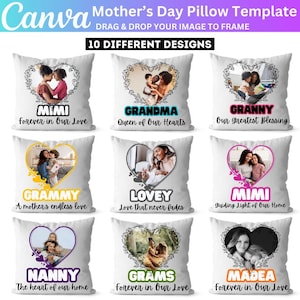 Mom Pillow Canva Editable Template, Mother Day Canva Template, Thank You Mom Pillow PNG, Mothers Day Pillow Gift, Digital Download