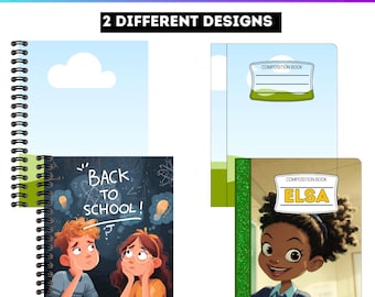 Cuaderno de composición totalmente editable con marco de Canva, plantilla de portada para cuaderno de composición, plantilla de cuaderno de composición personalizada, descarga digital para hacer tú mismo.