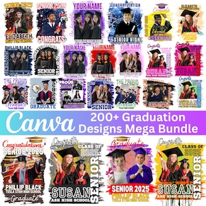 2025 Graduation tshirt Grad Bootleg Canva Template, Graduation t shirt bundle, Canva Grad tshirt template, Class of 2025 Graduation T Shirt 
