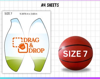 Basketball Panel Template Editable Canva Frame, Basketball  Leather Blank Template, Custom Basketball Panel Svg Png, Photo Ball Wrap
