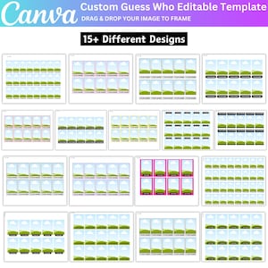 15+ Custom Guess Who Canva Editable Template, Guess Who Canva Game, Guess Who Create Your Own Personalized Gift, Game Boards Digital File
