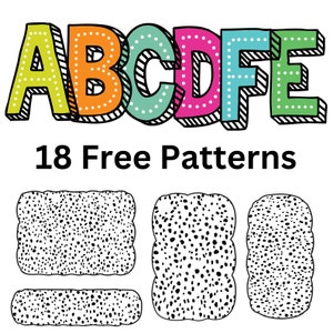 Alpha Doodle Dots Letters Svg Png Bundle, Custom Dot Dalmatian Alphabet PNG, 6 Alpha Sets, 18 Dalmatian Background PNG, Digital Download