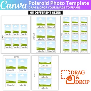 Polaroid Photo Canva bearbeitbare Vorlage, Polaroid-Rahmenvorlage, unvergessliches Gästebuchdesign, Polaroid-Fotobearbeitungsrahmenvorlage
