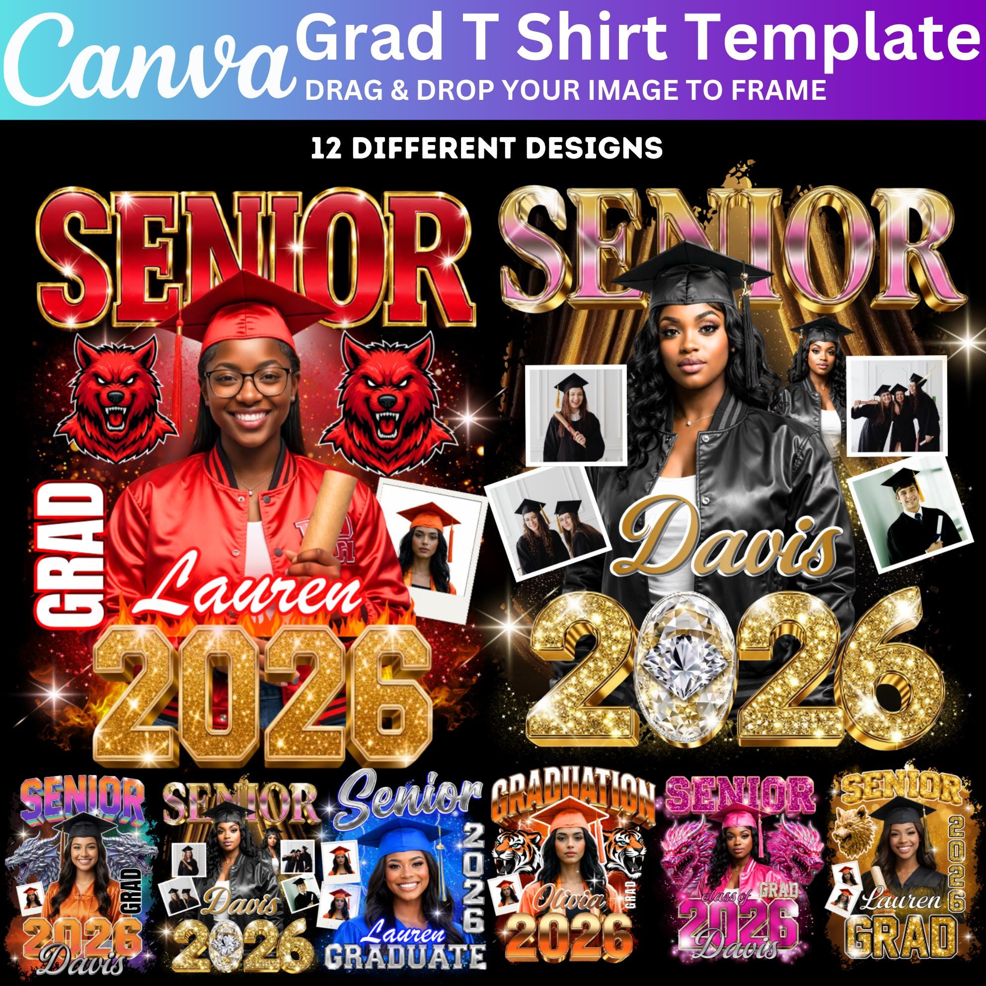 12 Graduate 2026 Editable Canva Template, Senior Class of 2026 Add ...