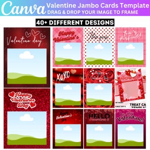 40+ Valentine Jumbo Pack Card Canva bearbeitbare Vorlage, Valentinstag Geschenkkarte, benutzerdefinierte Fotocollage, Valentinstagskarte, digitaler Download