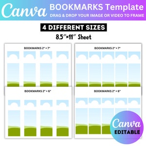 Canva Bookmark Template, Design Your Own Bookmarks, Bookmark Canva Template Digital, Bookmarks Editable File, Digital Download