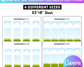 Canva-bokmärkesmall, designa dina egna bokmärken, digital bokmärkesmall för Canva, redigerbar fil för bokmärken, digital nedladdning