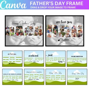 Daddy Canva Editable Frame Template, Papa Photo Frame, Editable Papa Photo Collage, Daddy Photo Print, Fathers Day Gift, Grandpa Present