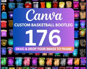 Basketball Bootleg Editable Canva Template Bundle, Mascot Shirt Canva Template, Custom Basketball School Design, Basketball T Shirt Designs