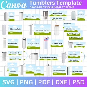 Tumbler-Vorlagenpaket, bearbeitbare Canva-Bechervorlage, 40-Unzen-Bechervorlage, 30-Unzen-Bechervorlage, Canva-Bechervorlage, Libbey-Glas