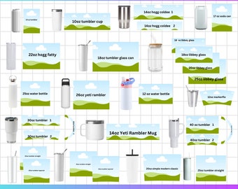 Tumbler Template Bundle, Tumbler Canva Editable Template, 40oz Tumbler Template, 30oz Tumbler Template, Canva Tumbler template, Libbey Glass