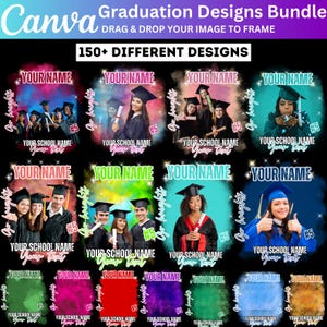 2025 Graduation tshirt Grad Bootleg Canva Template Bundle, Graduation t shirt bundle, Canva Grad tshirt template, Class of 2025 Graduation