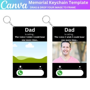 Plantilla editable de Canva de llavero conmemorativo, llavero de foto personalizado, llavero conmemorativo editable, llavero en memoria amorosa, regalo conmemorativo