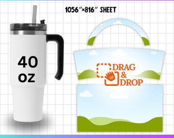 Gobelet Canva modifiable 40 oz, gobelet 40 oz Svg Pdf PSD, modèle vierge d'emballage pour gobelet, sublimation pour gobelet 40 oz, glisser-déposer Canva
