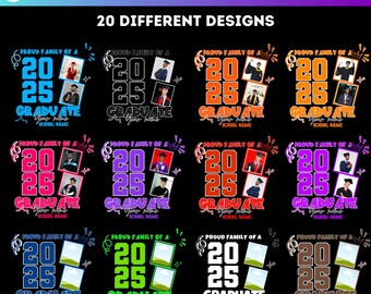 Proud Family of 2025 Graduate Canva Editable Template, 2025 Graduation Template, Mom Congrats Designs, Proud Family Grad 2025 Tshirt Design