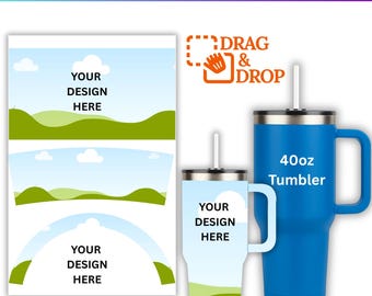 Modèle modifiable pour gobelet en toile de 40 oz, Gobelet de 40 oz en toile pour sublimation par glisser-déposer, Modèle vierge d'emballage de gobelet, Gobelet de 40 oz Svg Pdf PSD