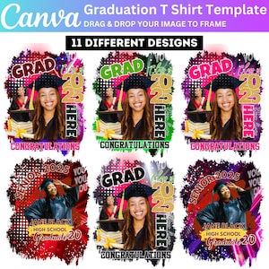 2025 Graduation Bootleg Canva Template, Graduation t shirt Editable Bundle, Canva Grad tshirt template, Class of 2025 Graduation T Shirt 