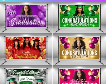 10 Graduation Backdrop Canva Editable Bundle, Custom Grad Backdrop, Class of 2025 Graduate Backdrop, Floor Wrap Decor Set, Digital Download