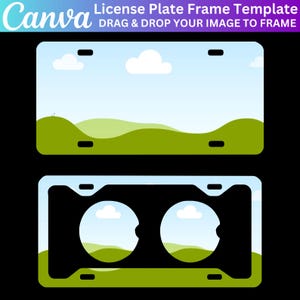 Modelo de placa de carro editável Canva, modelo de sublimação de placa de carro, modelo de moldura de placa de carro, modelo de placa de carro Canva