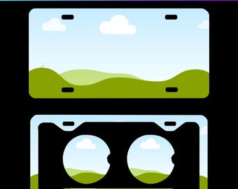 Canva bearbeitbare Vorlage für das Autokennzeichen, Sublimationsvorlage für das Autokennzeichen, Rahmenvorlage für Canva für das Autokennzeichen