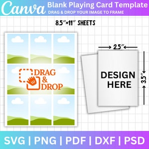 Blank Playing Card Template, DIY Playing Card, Canva Editable Template, Poker Card Template Svg, Editable Trading Card, Card Sublimation