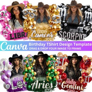 Birthday  Designs Template Bundle, Zodiac Birthday Shirt, Birthday Party Styrofoam Cup, Birthday Queen Pack, Shot Glass Birthday Sticker