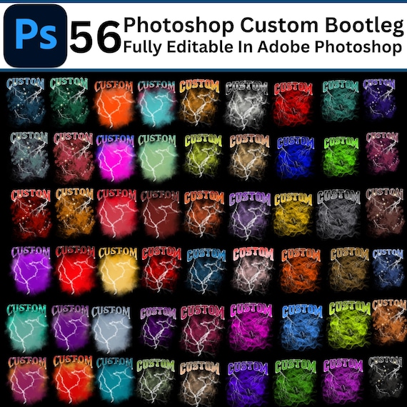 56 Custom Bootleg Rap Tee PSD Bundle, Editable Photoshop PSD File, Photoshop Rap Tee T-Shirt Template, Custom Bootleg T Shirt Design Digital