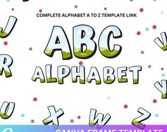 Canva Editable Alphabet Letters Template, Canva Drag & Drop Photos Retro Letters, Font Canva Frames, Fillable Frame, Mystique Curves Font