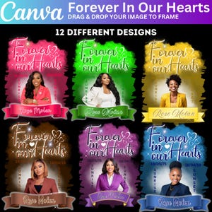 12 Forever In Our Hearts Editable Canva Template Bundle, Canva Memorial Designs, Funeral & Remembrance, In Loving Memory T-shirt Sublimation