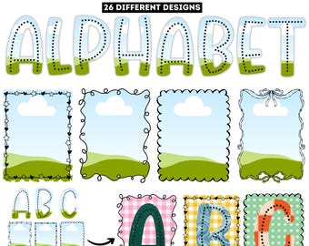 Preppy Letters Canva Frames, Editable Alphabets Mom Canva Font, Memorial Photo Collage, Canva Frames Font, Digital Download