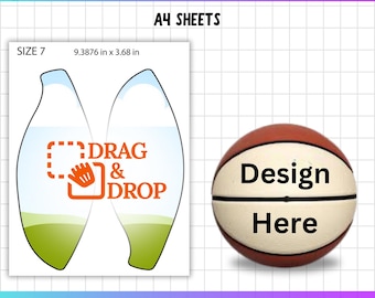 Basketball Panel Canva Editable Template, Basketball Leather Blank, Custom Basketball Panel Svg Png, Photo Ball Wrap, Digital Download