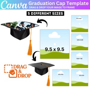Casquette de remise des diplômes Topper modèle modifiable Canva, casquette de remise des diplômes, modèle modifiable Canva Caap, modèle de chapeau de remise des diplômes, casquette de remise des diplômes vierge
