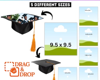 Graduation Cap Topper Canva Editable Template, Graduation Cap, Canva Editable Caap Template, Graduation Hat Template, Blank Graduation Cap