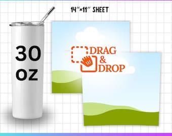 30oz Tumbler Canva Editable Template, 30oz Tumbler Svg Pdf PSD, 30oz Straight Tapered Sublimation Tumbler, Canva drag and drop