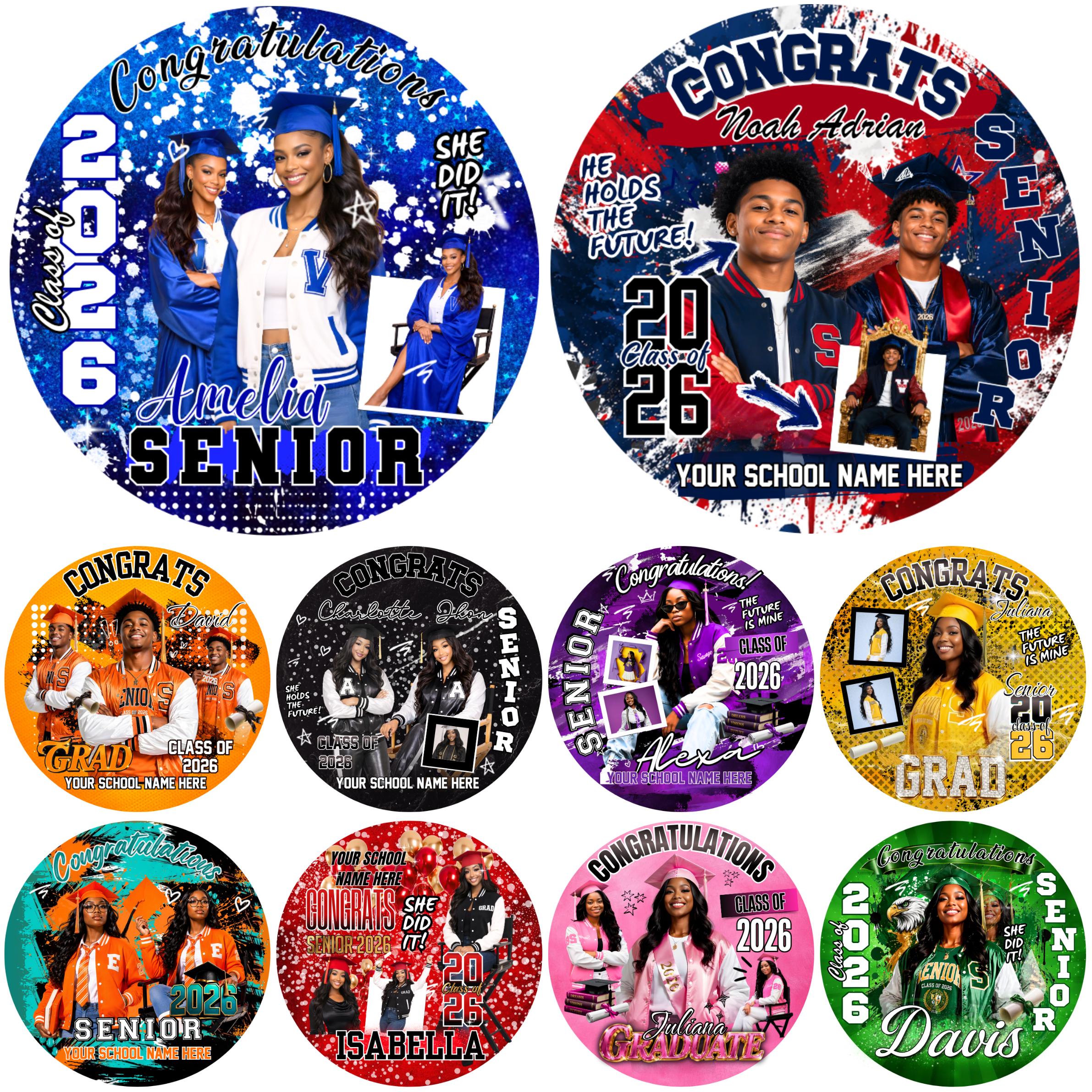 10 Graduation Pin Button Template, Canva Editable Congrats Grad Class ...