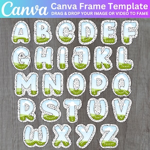 Canva Editable Alphabets, Letters Ca,nva Template, A-Z Birthday Template, Photo Collage Editable File, Alphabet Storyboard, Canva Frames