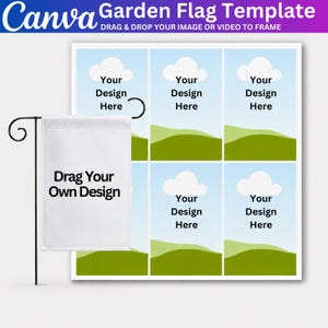 Garden Flag Canva Editable Template, Blank Garden Flag Template, Sublimation Flag Template, Garden Flag Editable, Garden Banner, Canva Frame