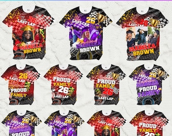 Graduation 3D Tee Shirt Design Bundle, Grad Canva Editable T-Shirt Template, The Last Race Theme, Perfect for Sublimation File For DTF
