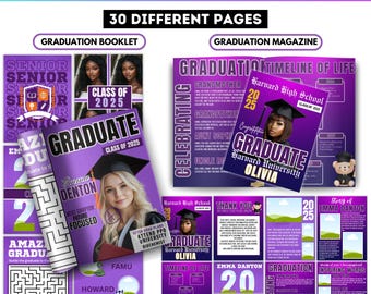 Graduation Booklet Canva Editable Template, Graduation Activity Book, Graduation Party Favor Printable Word Search, DIY Canva Template