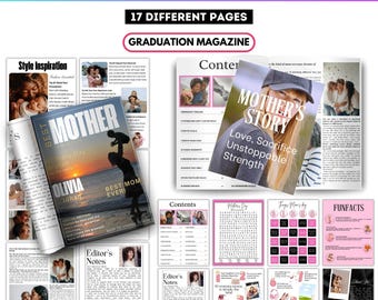 Mother's Day Magazine Canva Editable Template, Personalized Mom Gift, Vogue Magazine For Mothers Day, "Best Mom Ever" Magazine Cover Digital