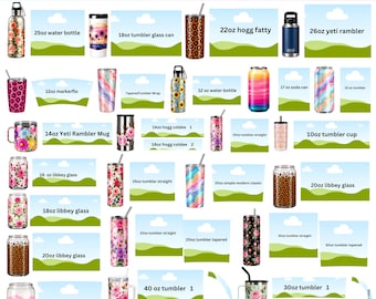 Tumbler Template Bundle, Tumbler Canva Editable Template, 40oz Tumbler Template, 30oz Tumbler Template, Canva Tumbler template, Libbey Glass