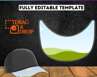 Trucker Hat Brim Template, Canva Editable  Blank Hat Brim Template, Hobby Lobby Tracker Hat, Hat Brim Canva Frame Template, Digital Download